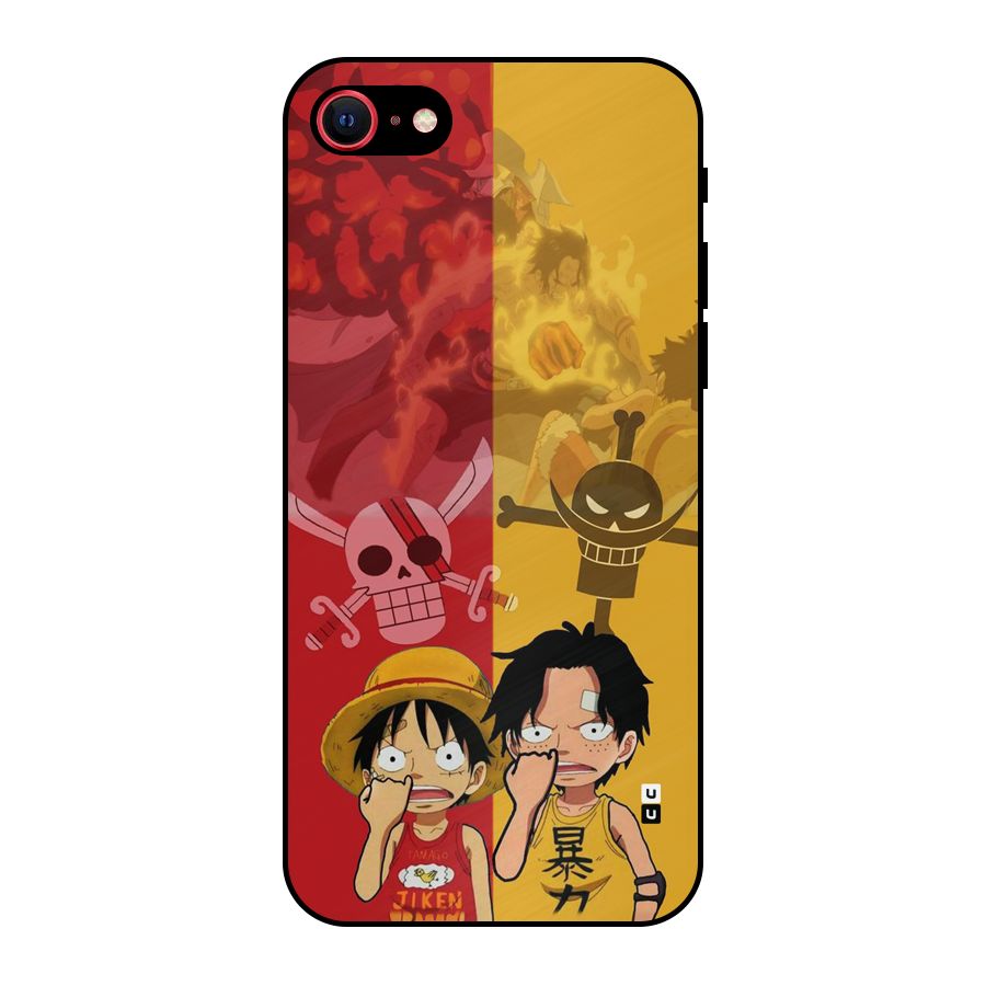 Luffy And Ace Metal Back Case for iPhone SE 2022