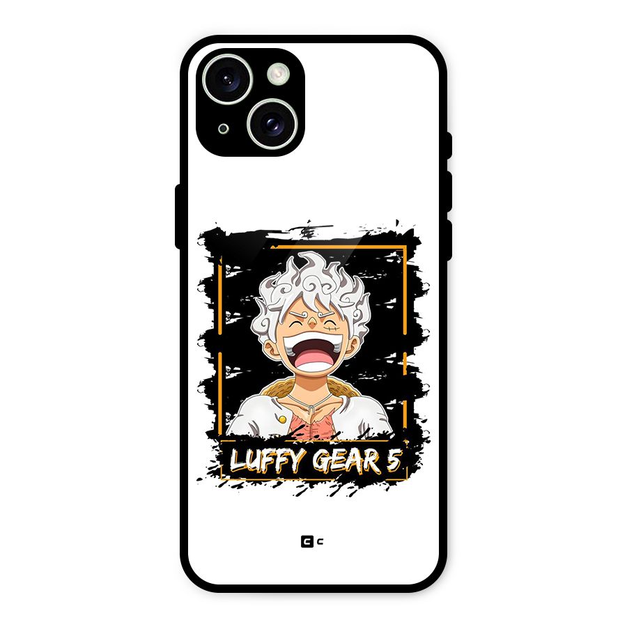 Luffy Gear 5 Glass Back Case for iPhone 15 Plus