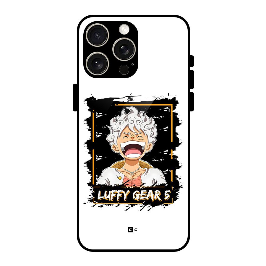 Luffy Gear 5 Glass Back Case for iPhone 15 Pro Max