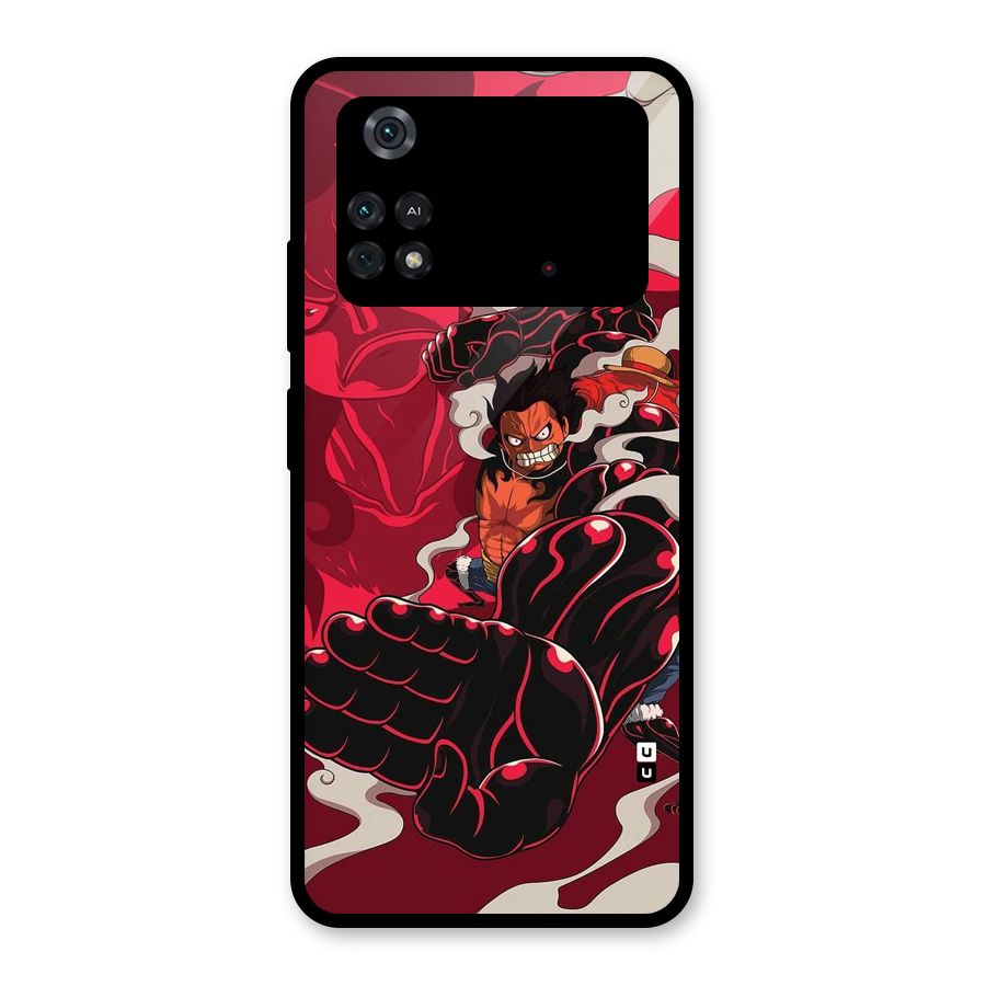 Luffy Gear Fourth Glass Back Case for Poco M4 Pro 4G