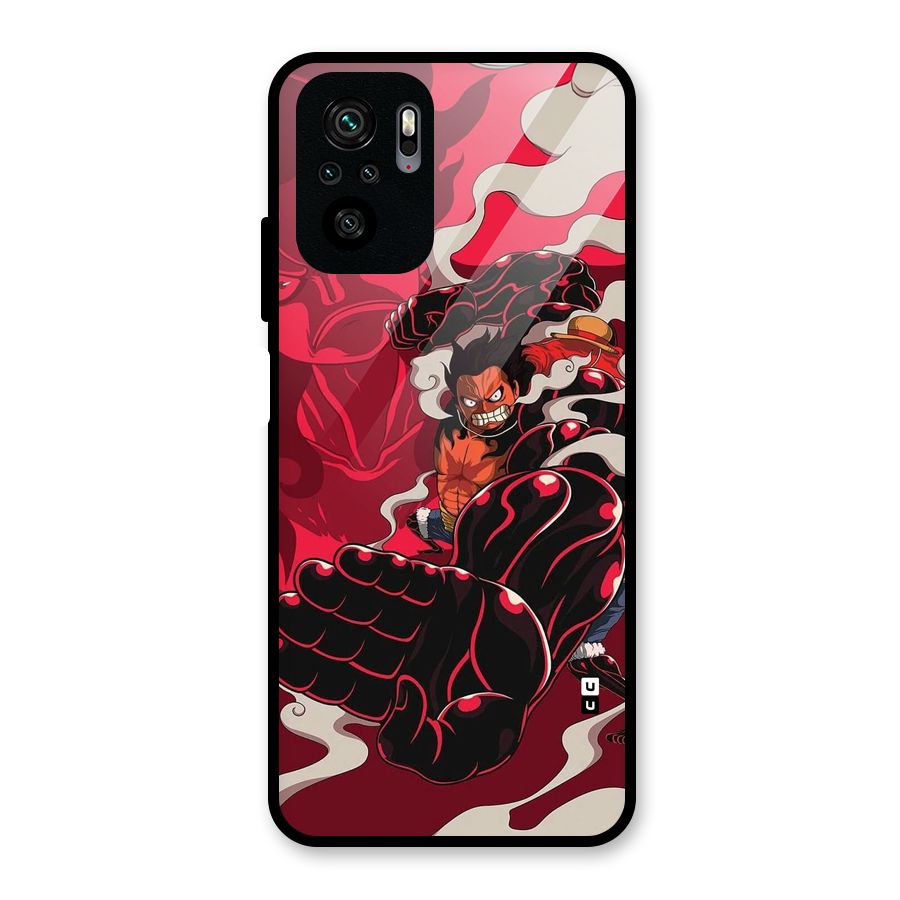 Luffy Gear Fourth Glass Back Case for Redmi Note 10S