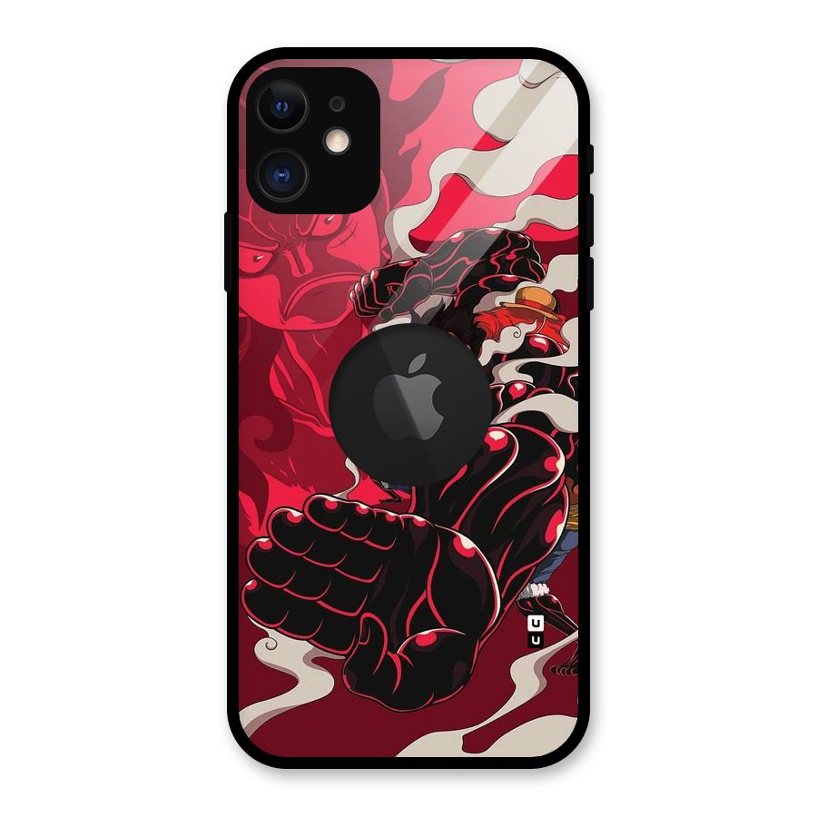 Luffy Gear Fourth Glass Back Case for iPhone 11 Logo Cut