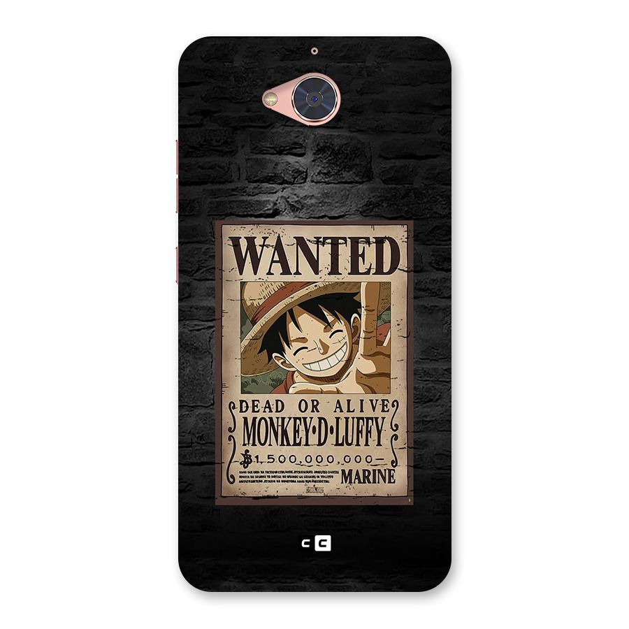 Luffy Wanted Back Case for Gionee S6 Pro