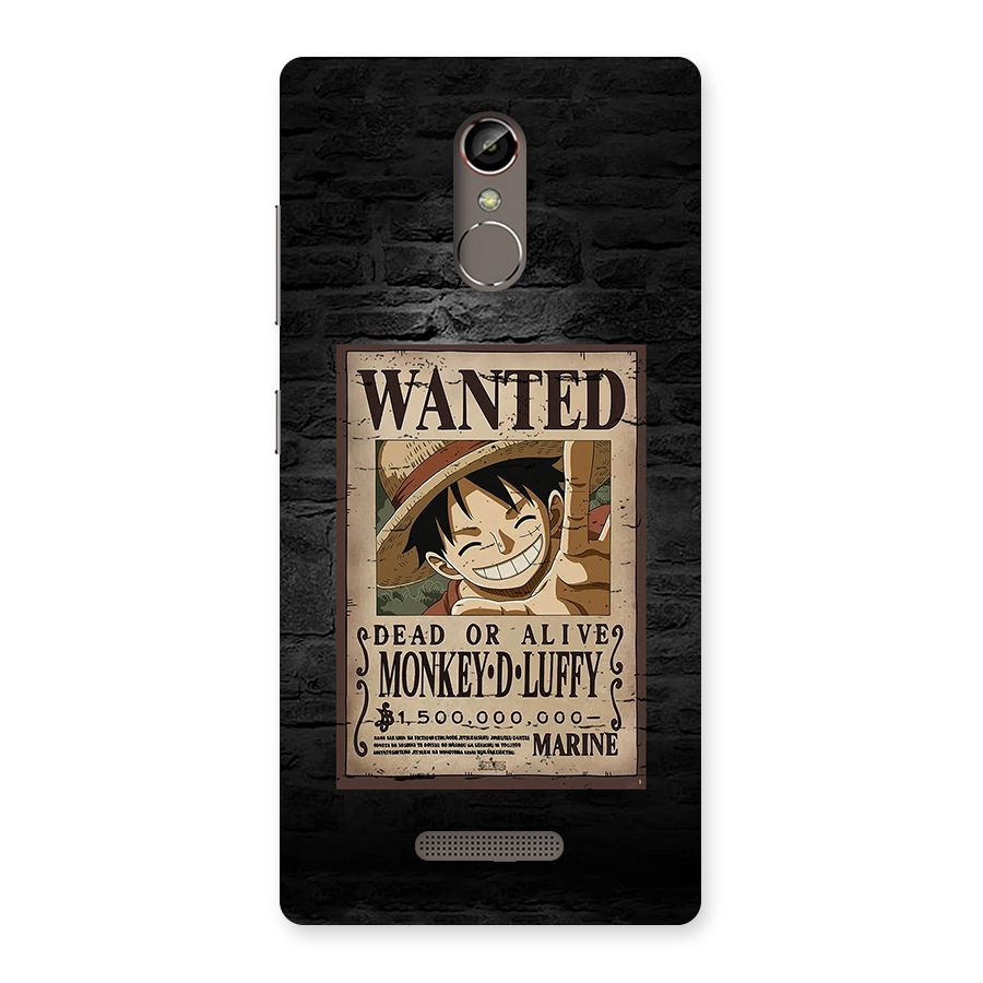 Luffy Wanted Back Case for Gionee S6s