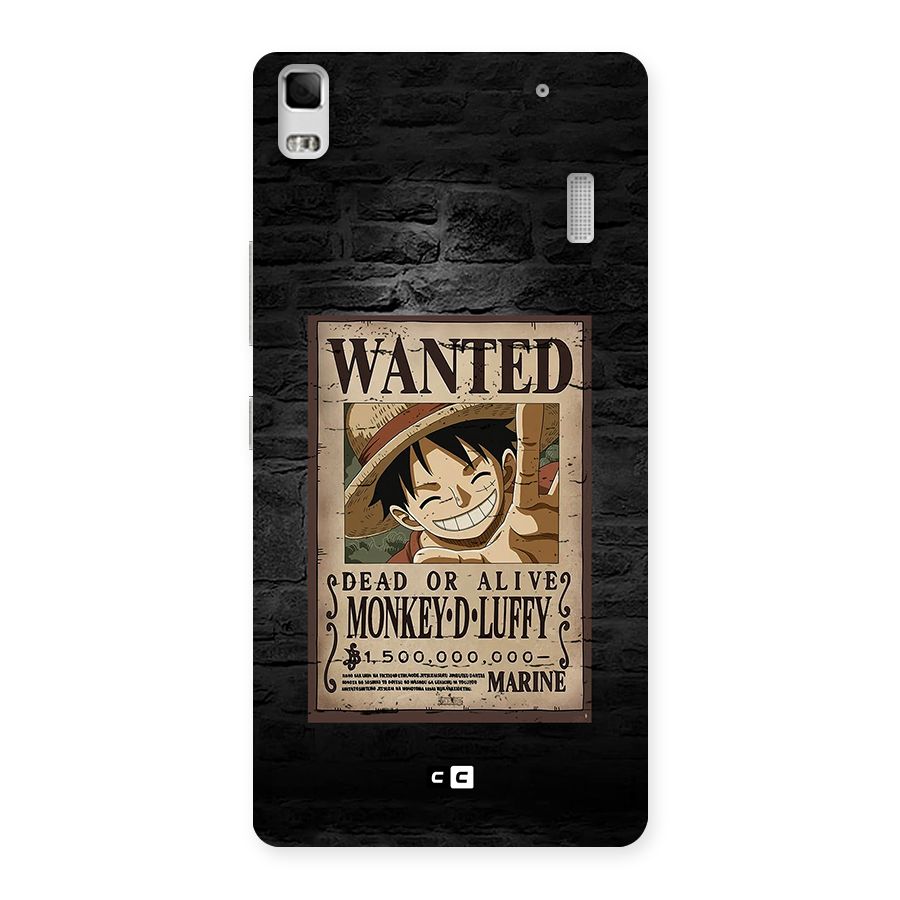 Luffy Wanted Back Case for Lenovo A7000