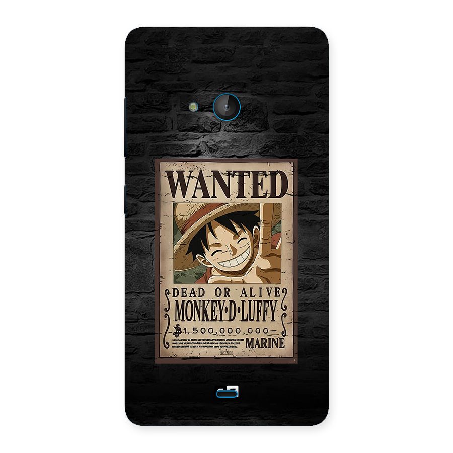 Luffy Wanted Back Case for Lumia 540