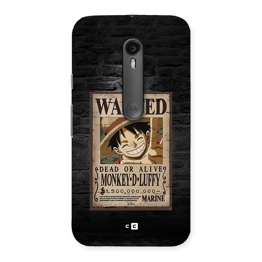 Luffy Wanted Back Case for Moto G3