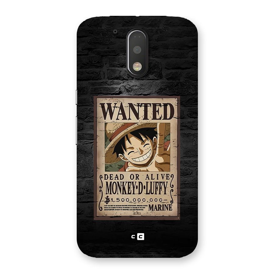 Luffy Wanted Back Case for Moto G4 Plus