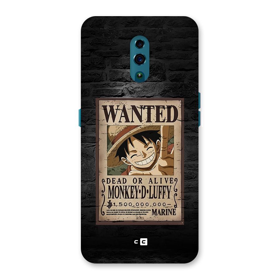 Luffy Wanted Back Case for Oppo Reno