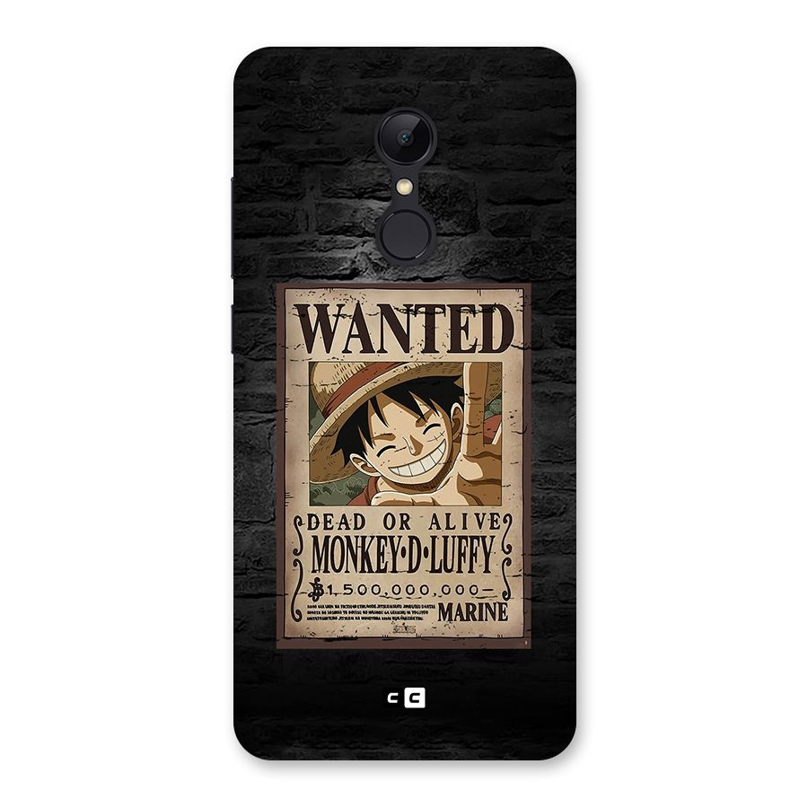 Luffy Wanted Back Case for Redmi 5