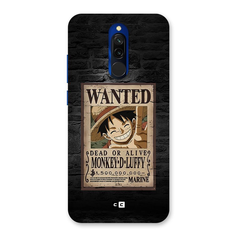 Luffy Wanted Back Case for Redmi 8