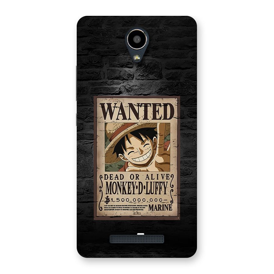 Luffy Wanted Back Case for Redmi Note 2