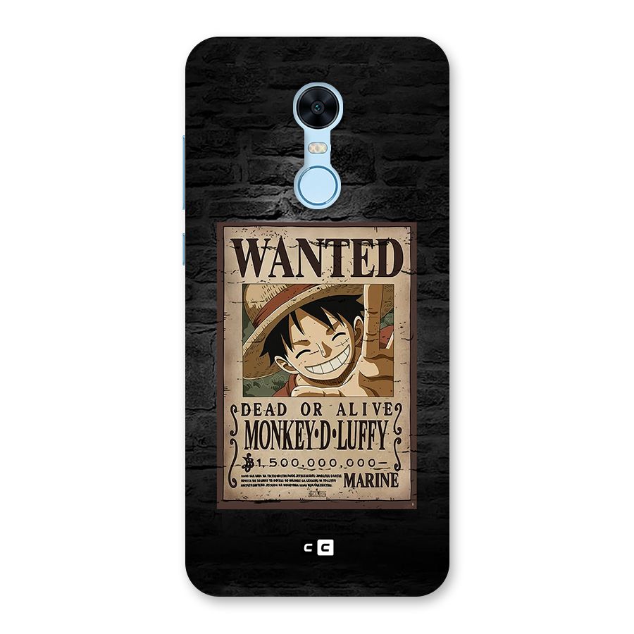 Luffy Wanted Back Case for Redmi Note 5