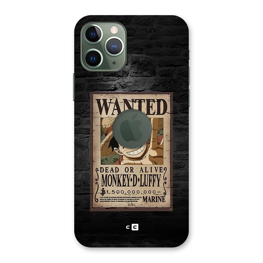 Luffy Wanted Back Case for iPhone 11 Pro Logo Cut