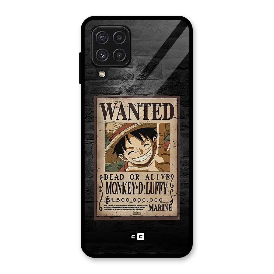 Luffy Wanted Glass Back Case for Galaxy A22 4G