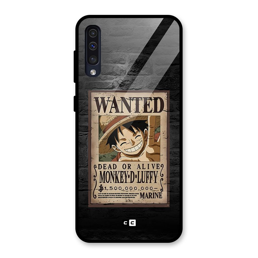 Luffy Wanted Glass Back Case for Galaxy A30s