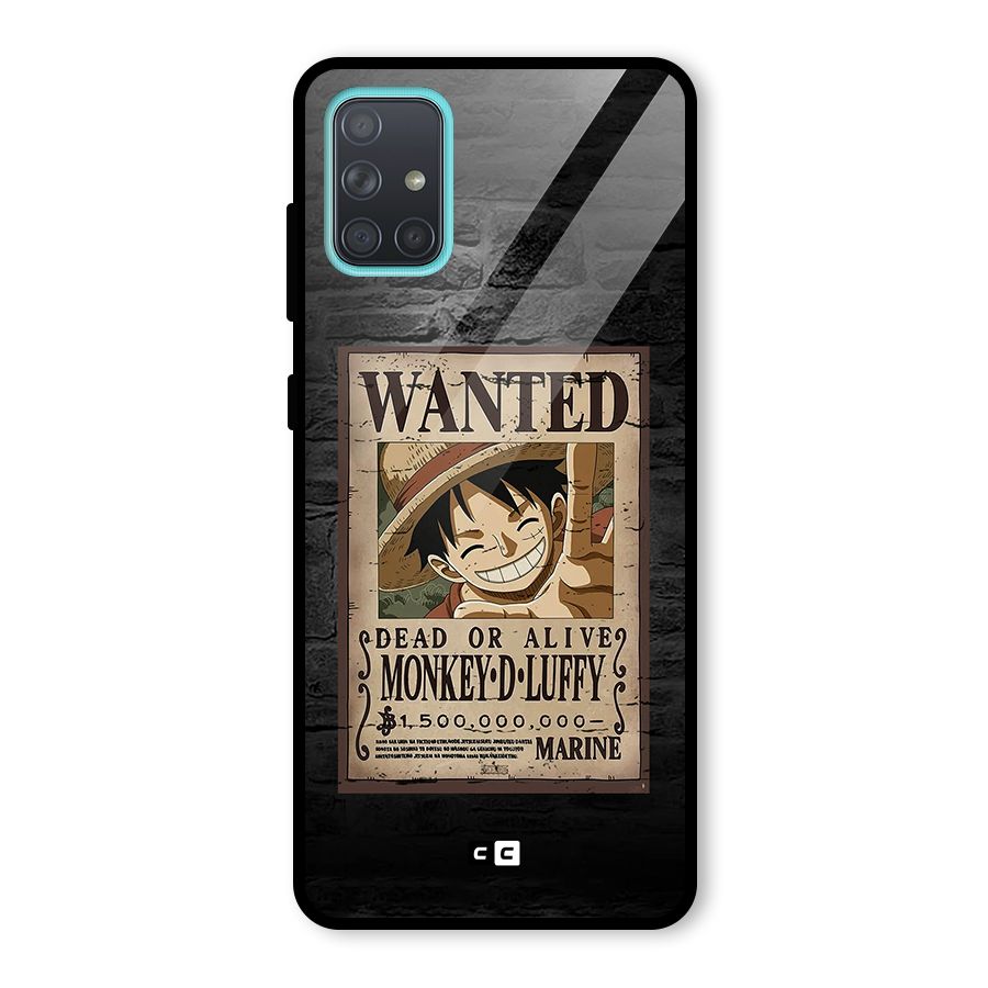 Luffy Wanted Glass Back Case for Galaxy A71