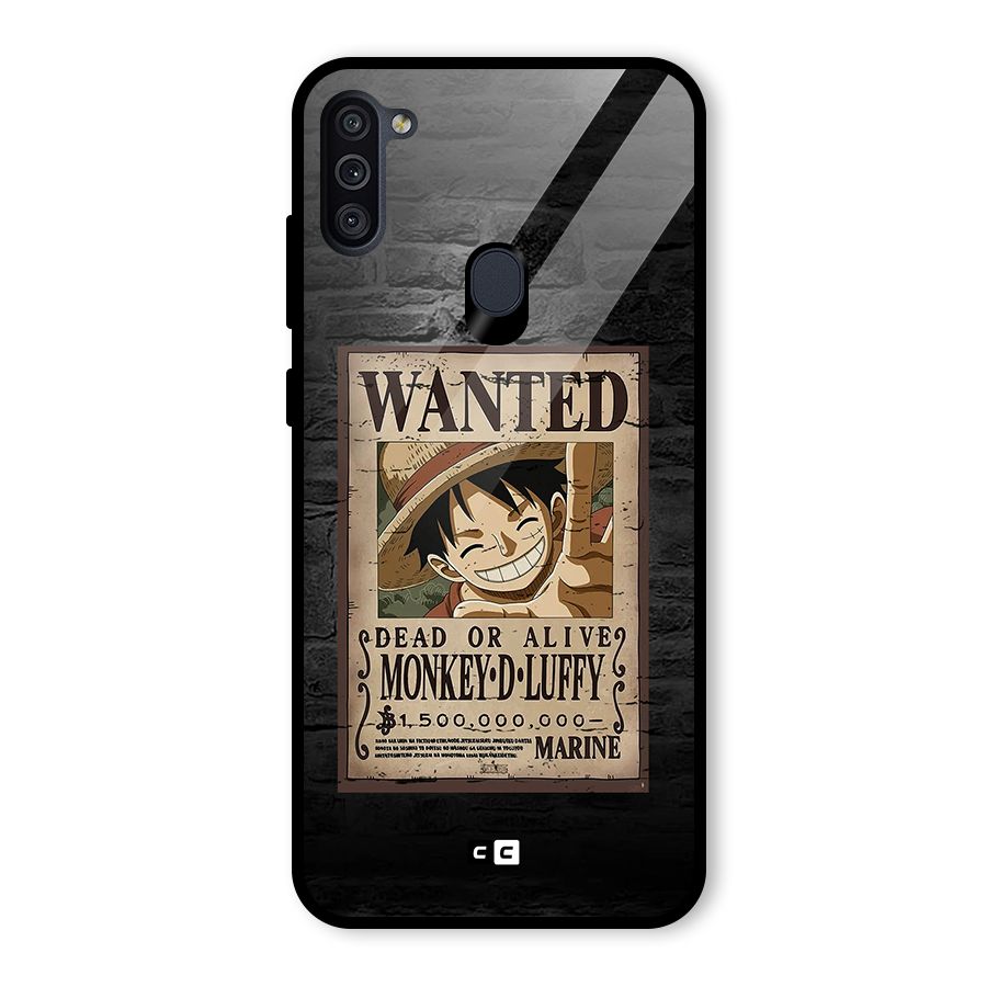 Luffy Wanted Glass Back Case for Galaxy M11