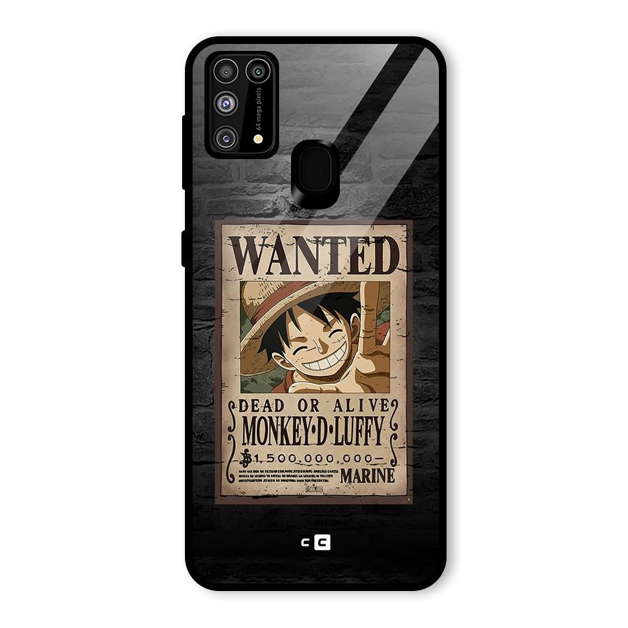 Luffy Wanted Glass Back Case for Galaxy M31