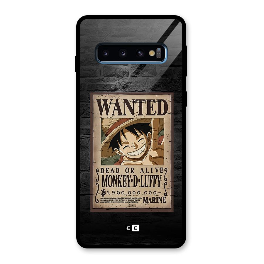Luffy Wanted Glass Back Case for Galaxy S10