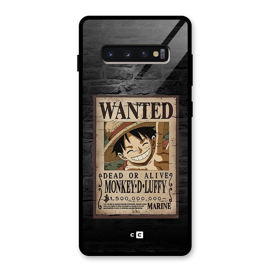 Luffy Wanted Glass Back Case for Galaxy S10 Plus