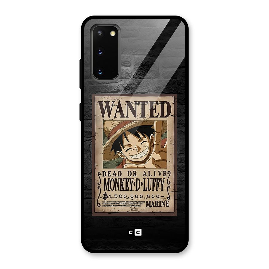 Luffy Wanted Glass Back Case for Galaxy S20