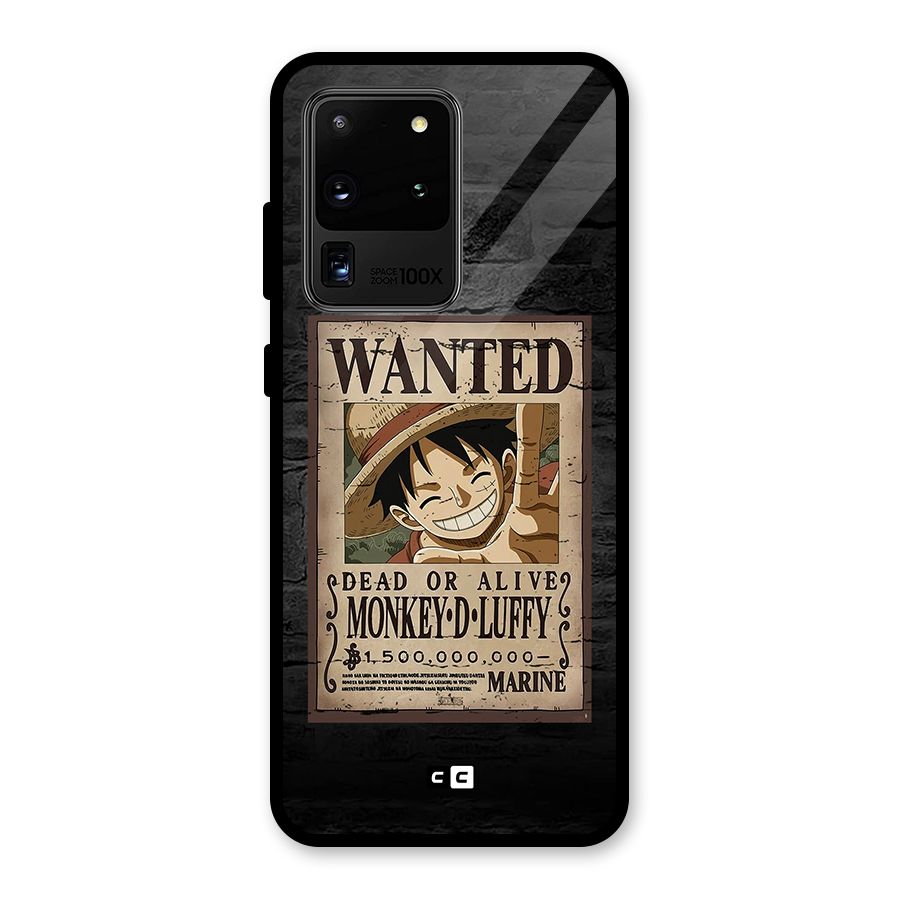 Luffy Wanted Glass Back Case for Galaxy S20 Ultra