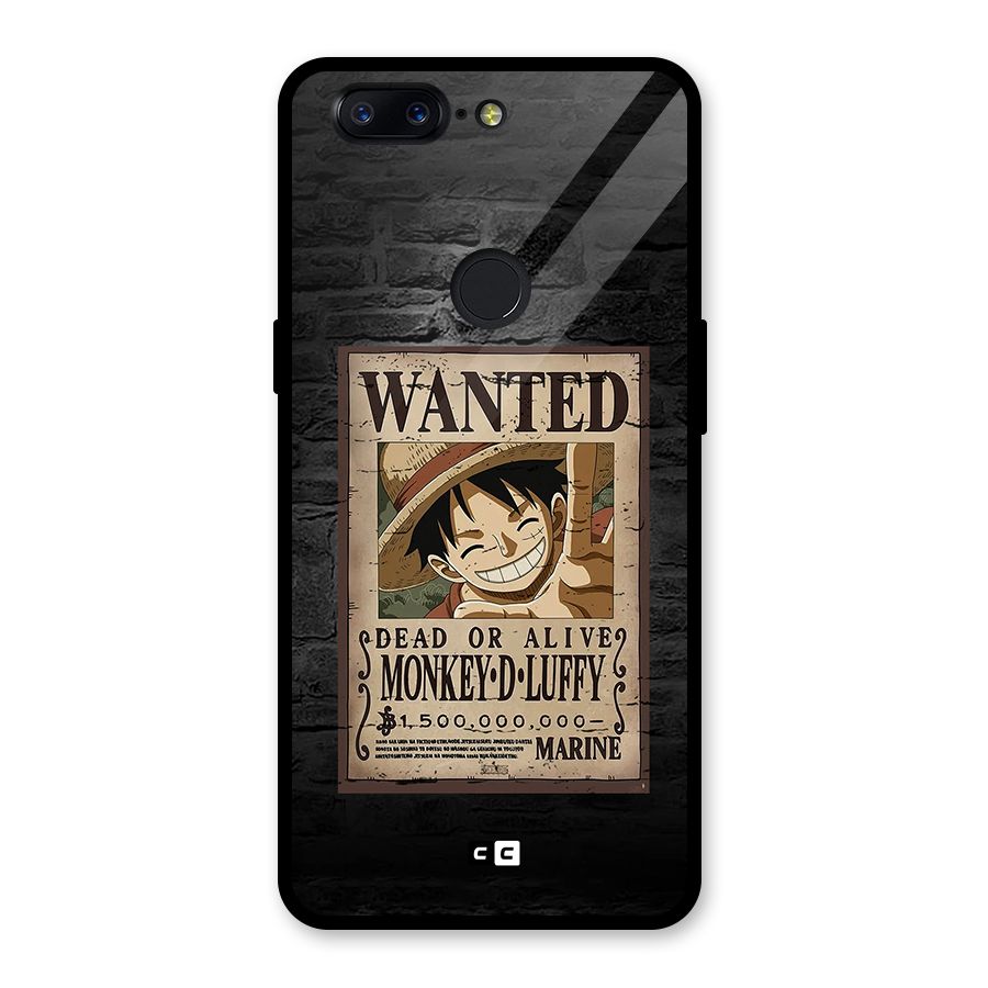 Luffy Wanted Glass Back Case for OnePlus 5T