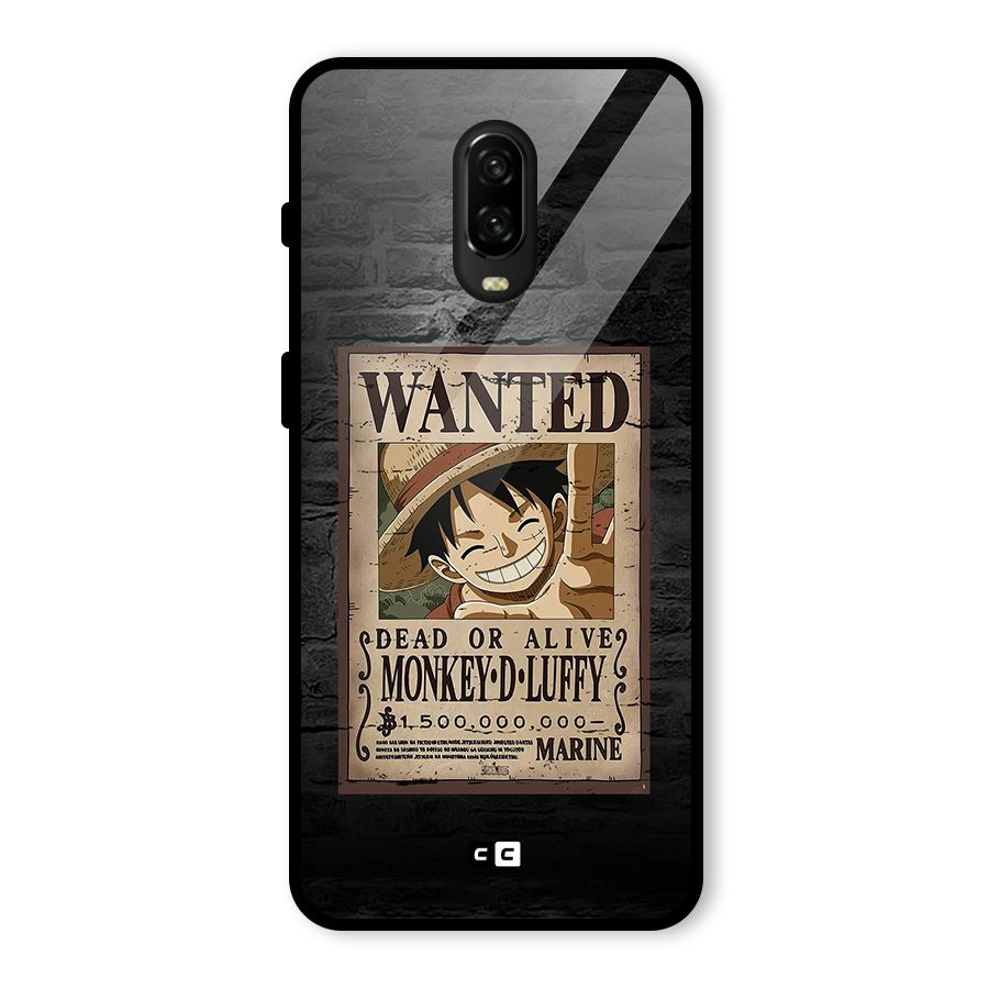 Luffy Wanted Glass Back Case for OnePlus 6T