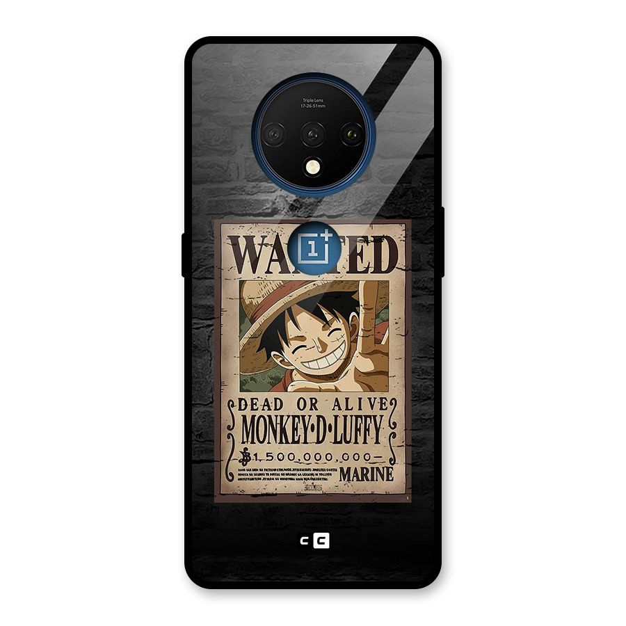 Luffy Wanted Glass Back Case for OnePlus 7T