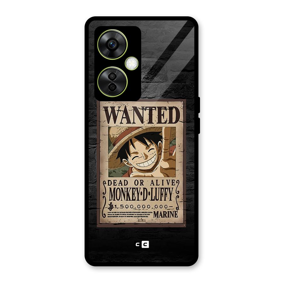 Luffy Wanted Glass Back Case for OnePlus Nord CE 3 Lite