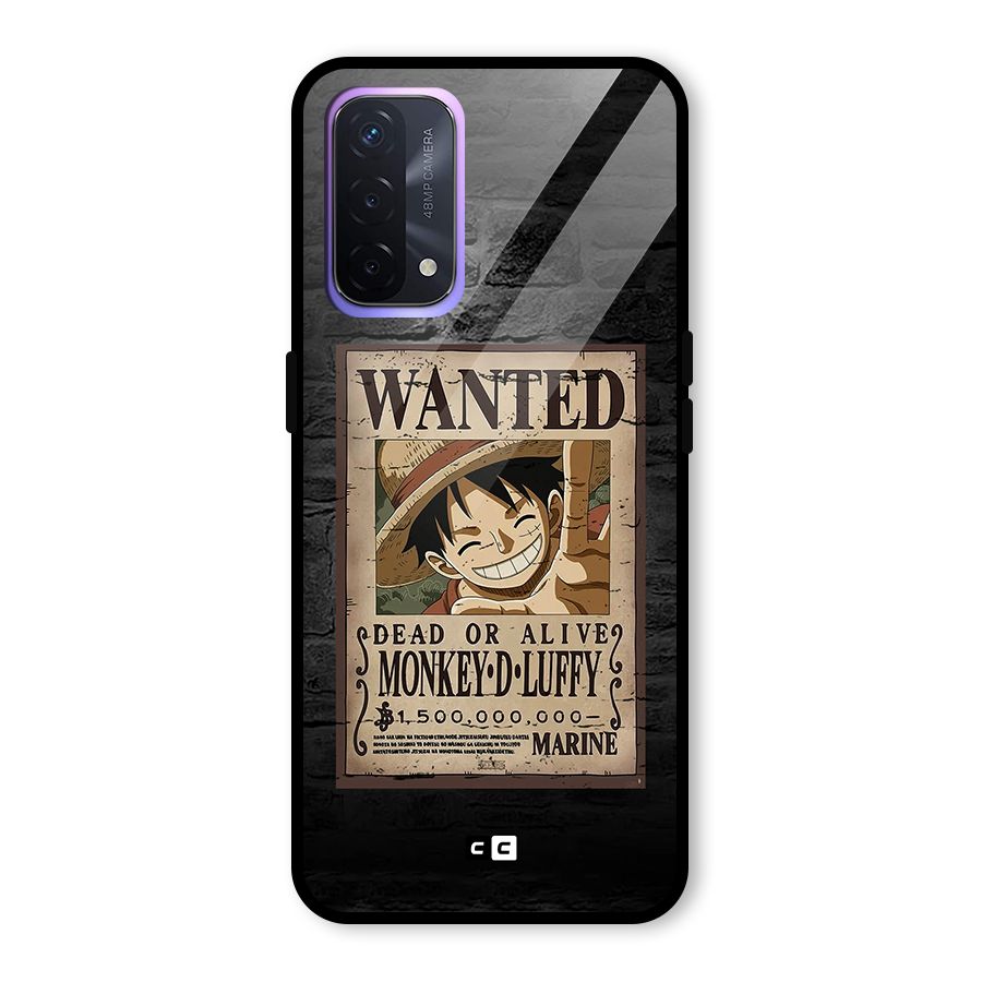 Luffy Wanted Glass Back Case for Oppo A74 5G