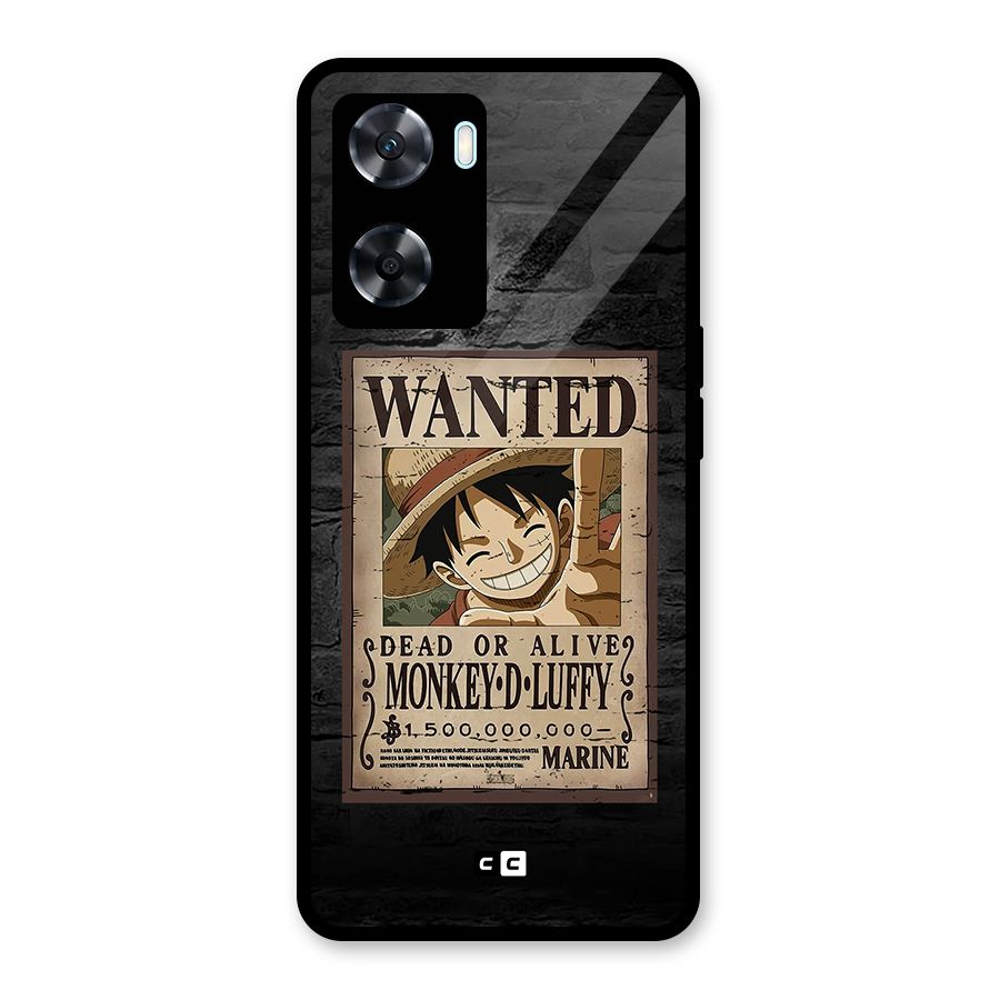 Luffy Wanted Glass Back Case for Oppo A77s