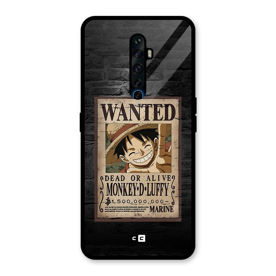 Luffy Wanted Glass Back Case for Oppo Reno2 F