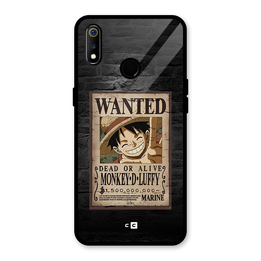 Luffy Wanted Glass Back Case for Realme 3i