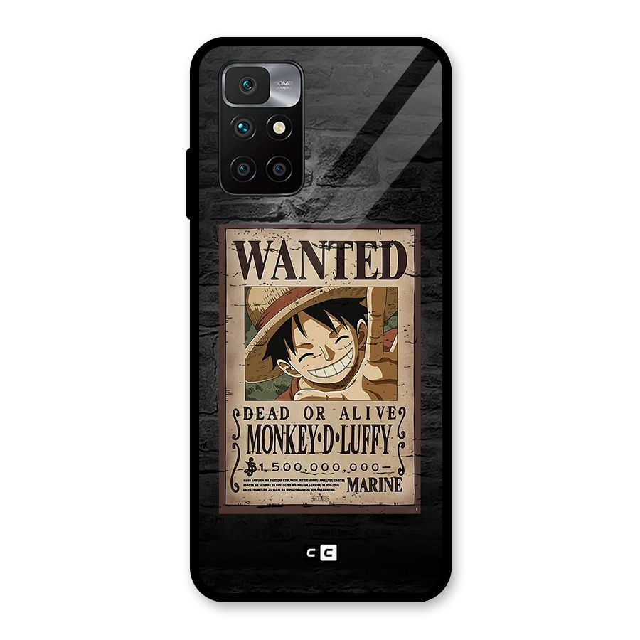 Luffy Wanted Glass Back Case for Redmi 10 Prime