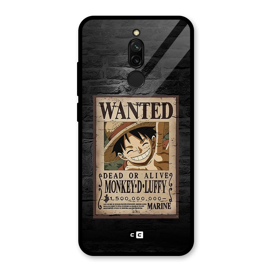 Luffy Wanted Glass Back Case for Redmi 8