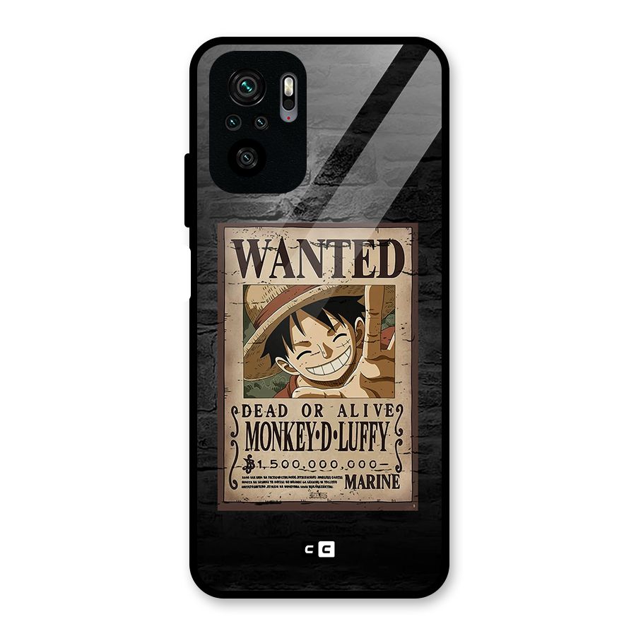 Luffy Wanted Glass Back Case for Redmi Note 10S