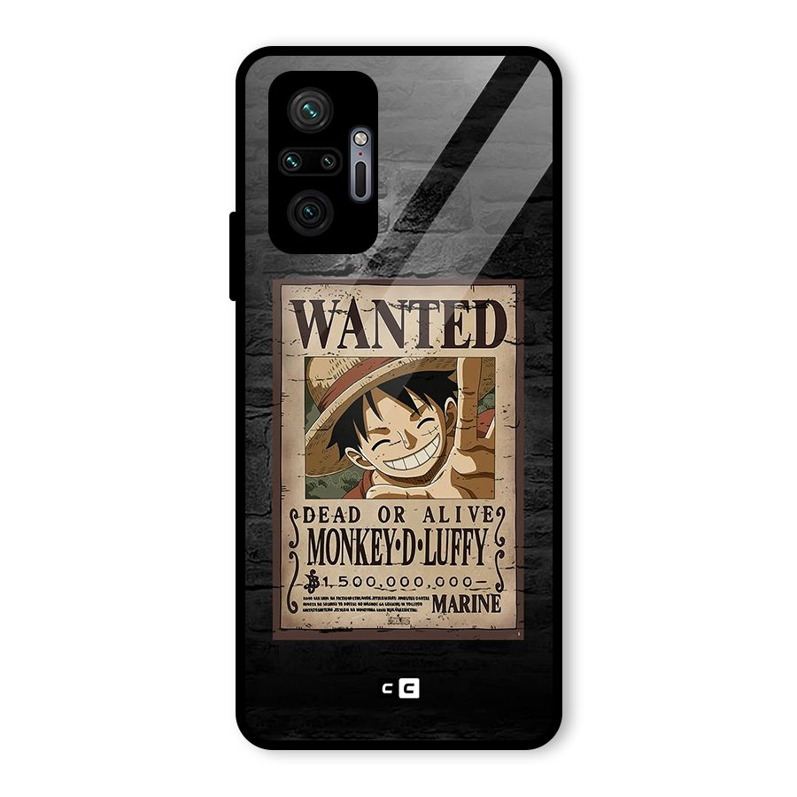 Luffy Wanted Glass Back Case for Redmi Note 10 Pro Max