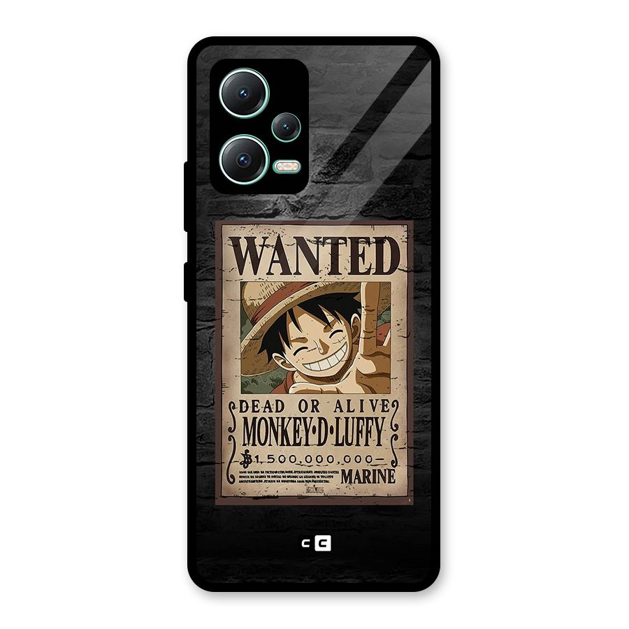 Luffy Wanted Glass Back Case for Redmi Note 12 5G