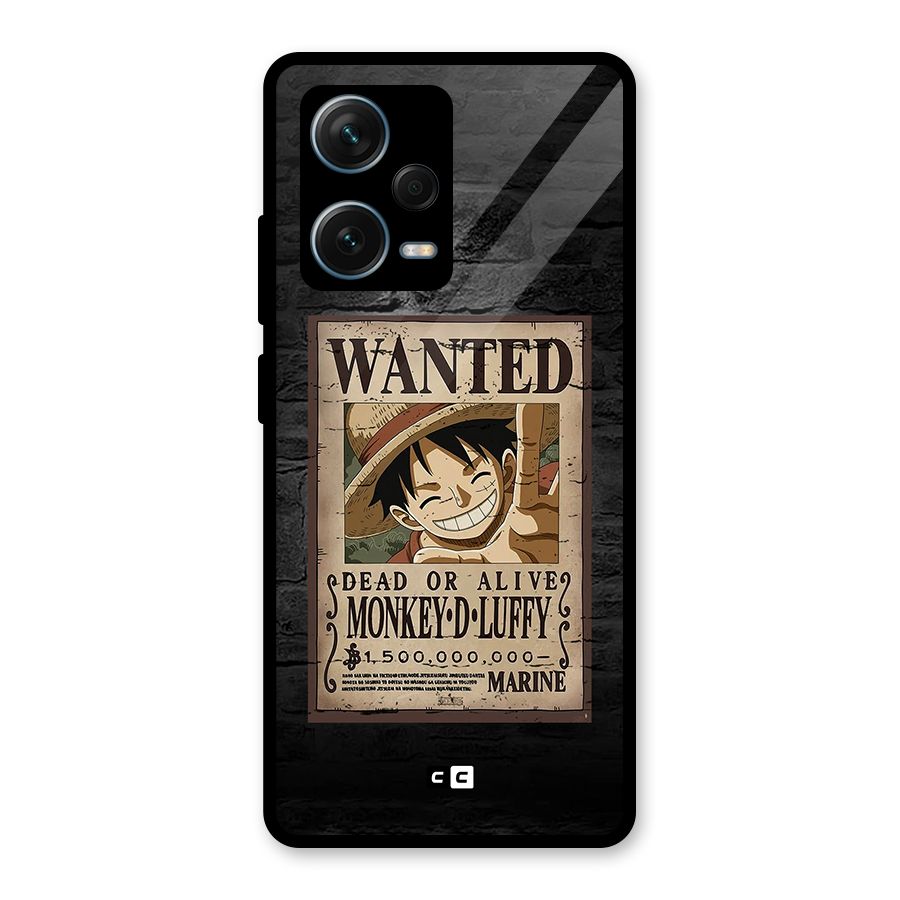 Luffy Wanted Glass Back Case for Redmi Note 12 Pro Plus 5G