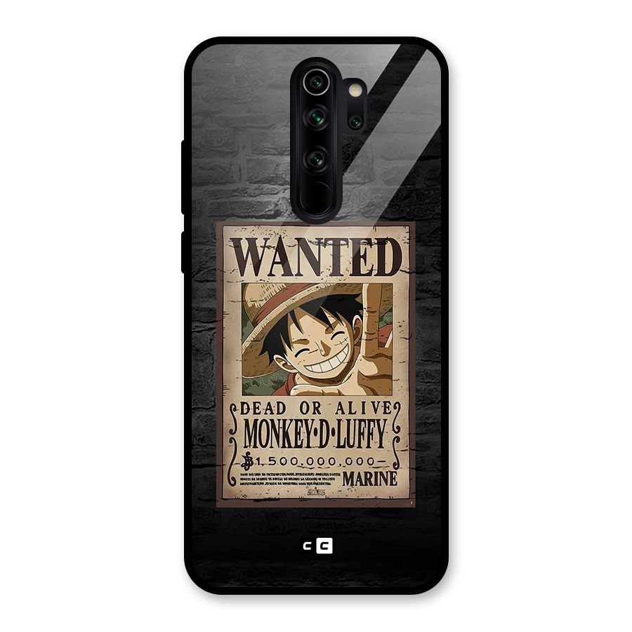 Luffy Wanted Glass Back Case for Redmi Note 8 Pro