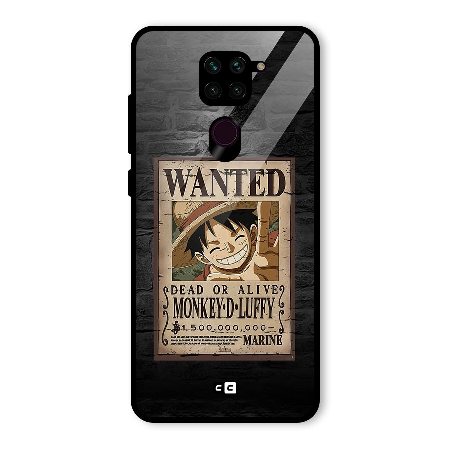 Luffy Wanted Glass Back Case for Redmi Note 9