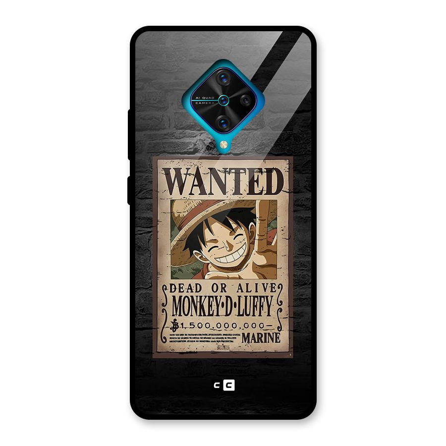 Luffy Wanted Glass Back Case for Vivo S1 Pro