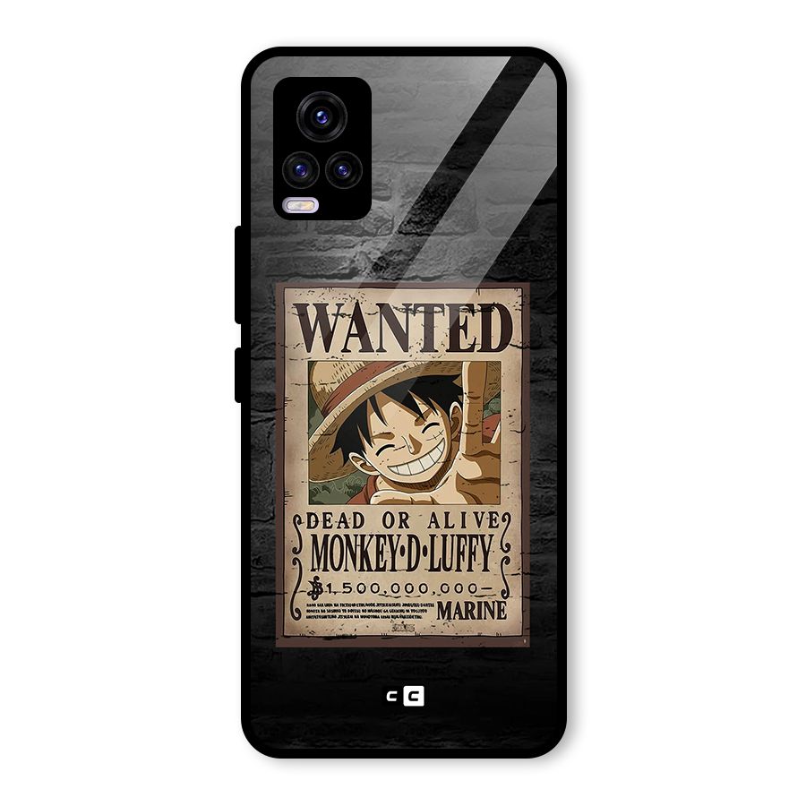 Luffy Wanted Glass Back Case for Vivo V20 2021