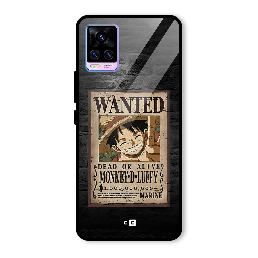 Luffy Wanted Glass Back Case for Vivo V20 Pro