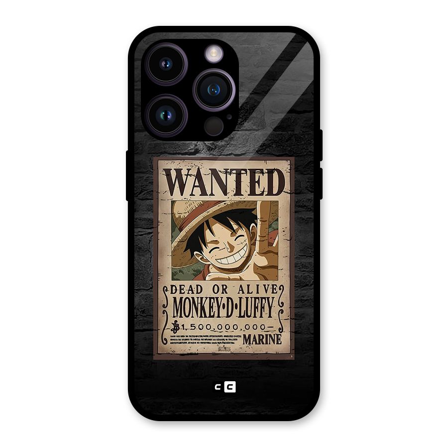 Luffy Wanted Glass Back Case for iPhone 14 Pro