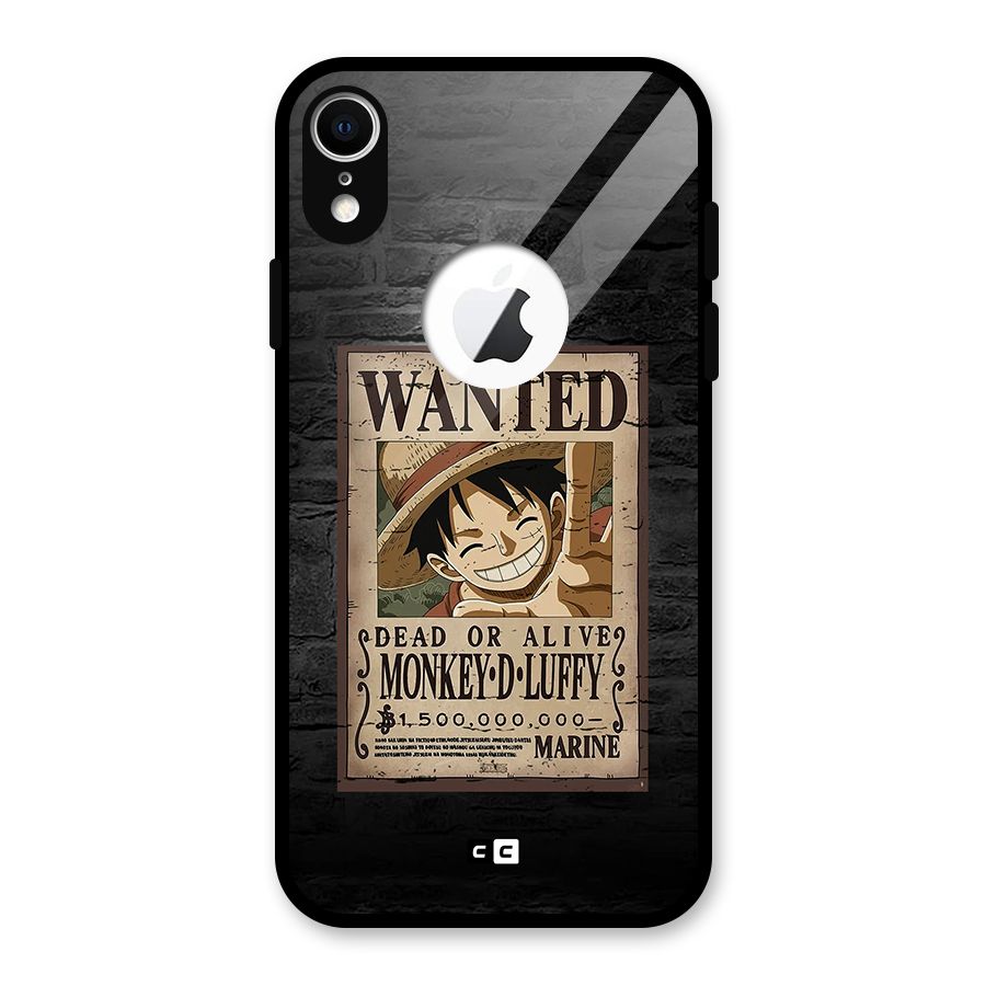 Luffy Wanted Glass Back Case for iPhone XR Logo Cut