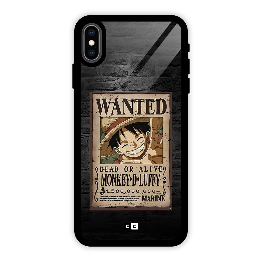 Luffy Wanted Glass Back Case for iPhone XS Max