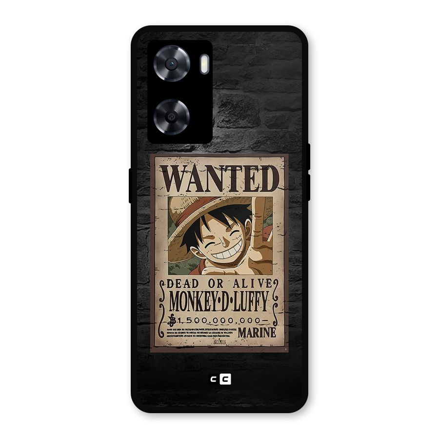 Luffy Wanted Metal Back Case for Oppo A57 2022